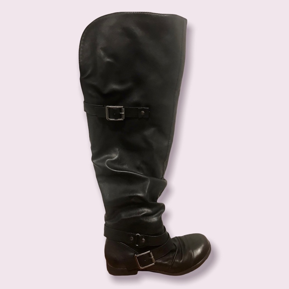 Softmoc Women’s Braelynn Black Over the Knee Moto Boot /size 6